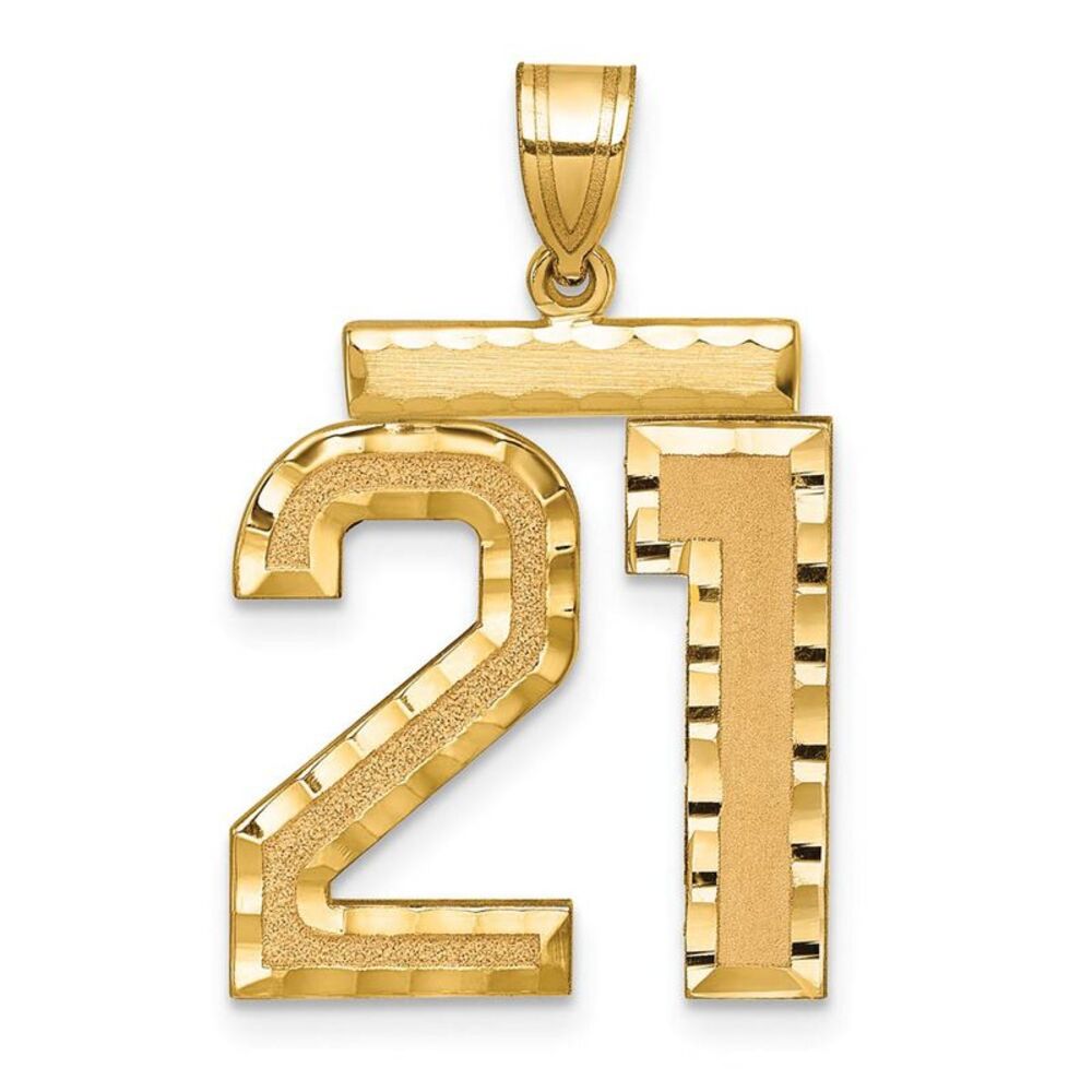14k Yellow Gold, Varsity Collection, Large D/C Pendant Number 21